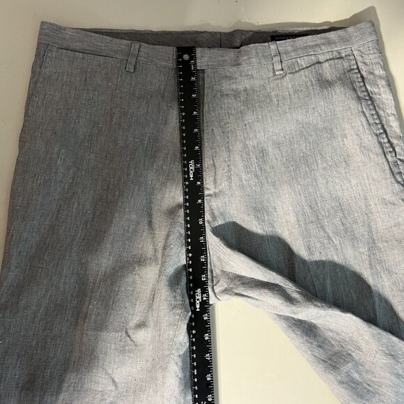 Banana Republic Modern Slim Fit Pants Mens 38x30.5 Gray 100% Linen Chino - Picture 9 of 12